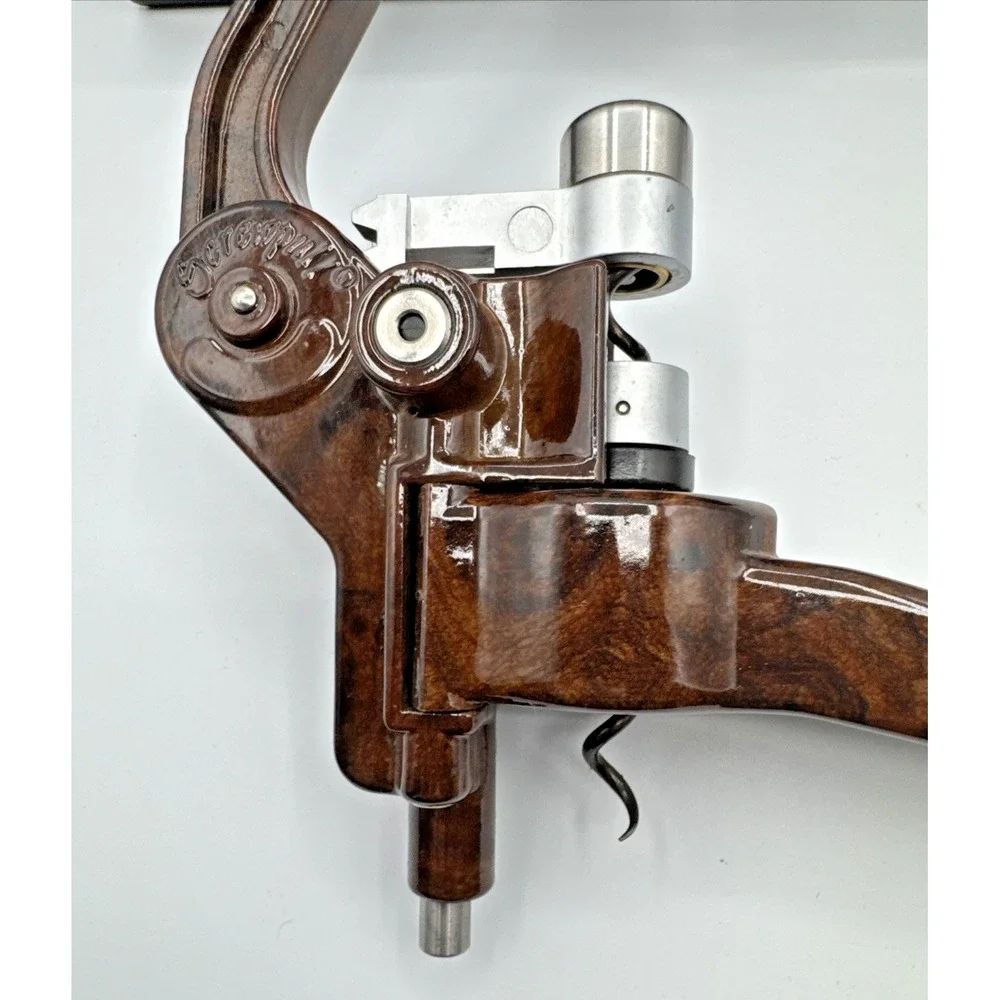 Vintage Screwpull LM-200 Lever Wine Opener Set Faux Burl Wood Le Creuset